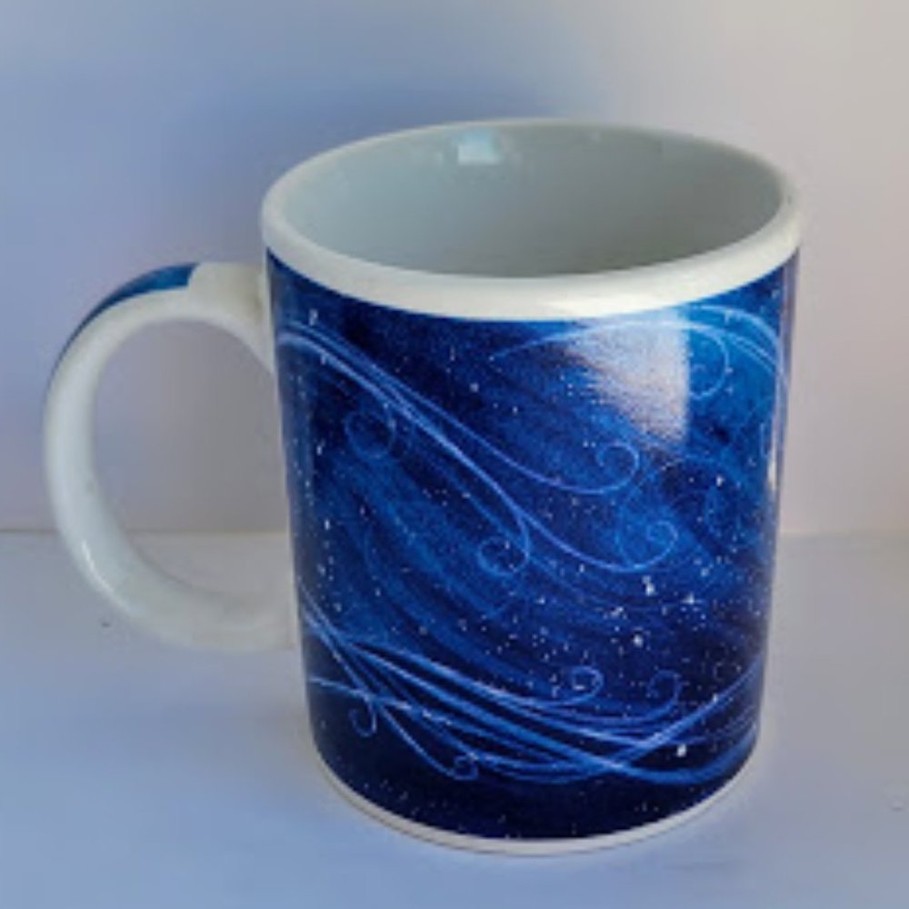 Vintage 1995 Brita Water Filter Mug by Shelly Masturg "Swirly Stars in Sky" Blue
